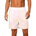 thumbnail image 1 of Sequins Shorts for Men's Elastic Waist Sparkly Party Wear Glitter Short Pants 38 Holographic, 1 of 6