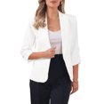 thumbnail image 1 of INSPIRE CHIC Shawl Lapel Blazer for Women 3/4 Sleeves Pocket Single Button Work Suit XL White, 1 of 5