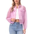 thumbnail image 1 of INSPIRE CHIC Sheer Bomber Jacket for Women's Zip Up Long Sleeve See Through Jackets XL Light Purple, 1 of 6