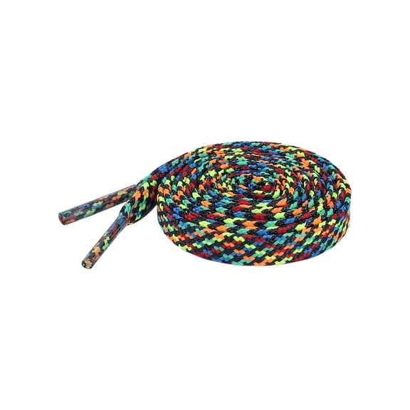 INSPIRE CHIC Shiny Colorful Metallic Laces, Flat Thin Glitter Shoe Laces 2 Pairs Style-01 140cm/55.1"