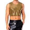 thumbnail image 1 of INSPIRE CHIC Shiny Tank Tops for Men's Sleeveless Tee Shirt Party Disco Metallic Crop Vest S Golden, 1 of 4