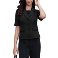 thumbnail image 1 of INSPIRE CHIC Short Sleeve Blazer for Women Summer Button Business Casual Office Work Suit Jacket S Black, 1 of 6