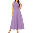 thumbnail image 1 of INSPIRE CHIC Sleeveless Maxi Dress for Women's Patchwork A-Line Crew Neck Stretchy Casual Tank Dress XS Purple, 1 of 6