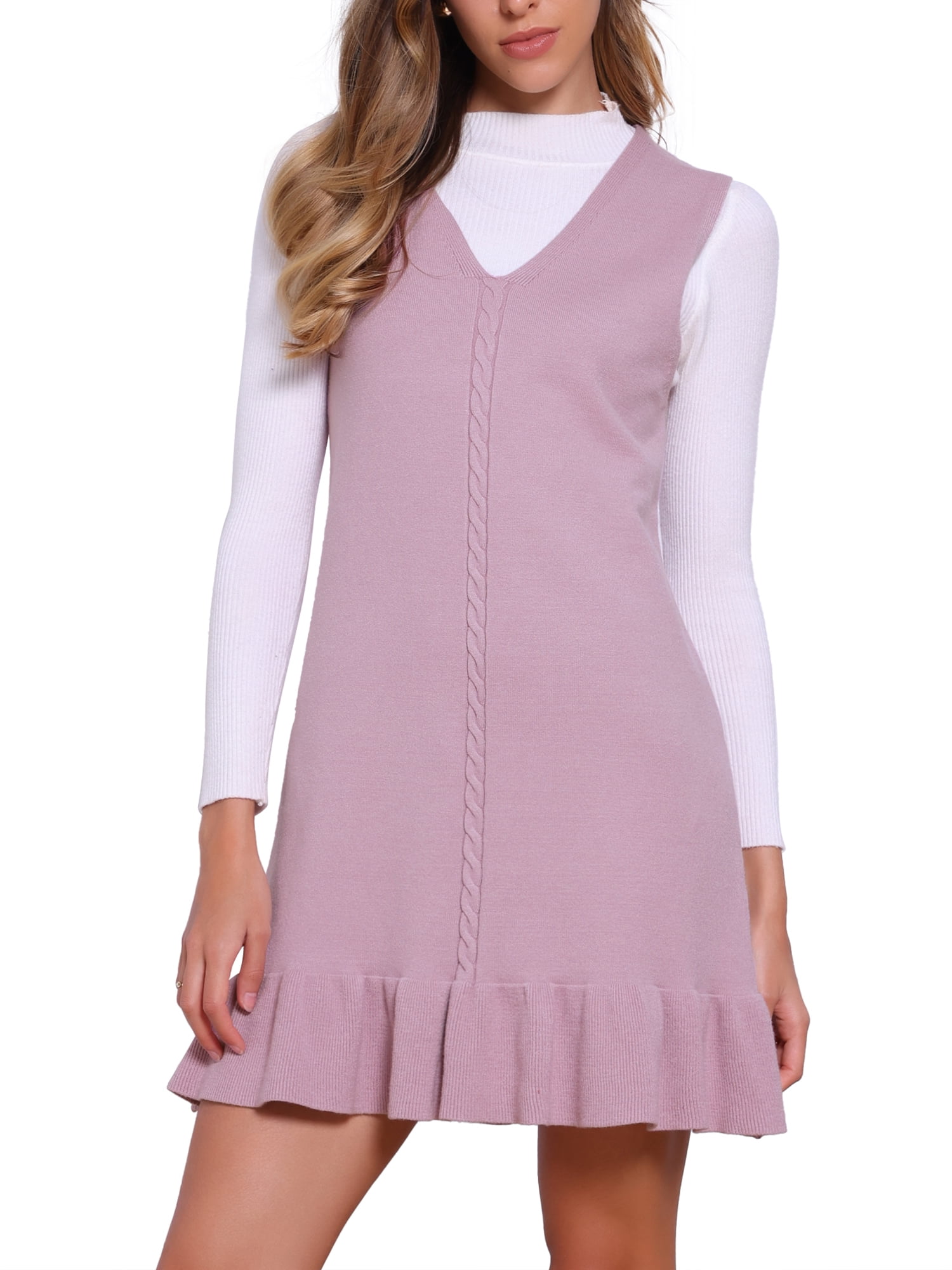 light pink drop waist maxi dress Miss Circle Women's Najwa Baby Pink Ruched Breast Drop Waist Maxi Dress