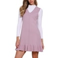 thumbnail image 1 of INSPIRE CHIC Women's Dress Chunky Knit Sleeveless V Neck Ruffle Hem Vest Sweater Dress XS Dusty Pink, 1 of 6