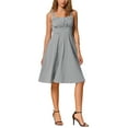 thumbnail image 1 of INSPIRE CHIC Women's Sleeveless Vintage Dress Plaid Gingham Ruched A-Line Flowy Mother's Day Midi Dresses Black L, 1 of 6