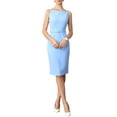 thumbnail image 1 of INSPIRE CHIC Sleeveless Work Dress for Women Square Neck Belted Formal Bueiness Pencil Dresses XS Blue, 1 of 6