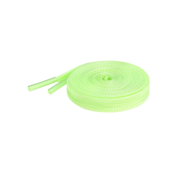INSPIRE CHIC Solid Color Flat Shoe Laces for Men Women Athletic Shoestrings 2 Pairs for Sneakers 80cm/31.5" Neon Green