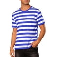 thumbnail image 1 of INSPIRE CHIC Striped T-Shirt for Men's Stripes Short Sleeve Tee Top Crew Neck Casual t Shirt 2XL Blue White, 1 of 6