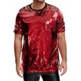 thumbnail image 1 of INSPIRE CHIC T Shirt for Men's Short Sleeve Round Neck Regular Fit Party Club Sparkly Disco Tee Top 2XL Red Golden, 1 of 5