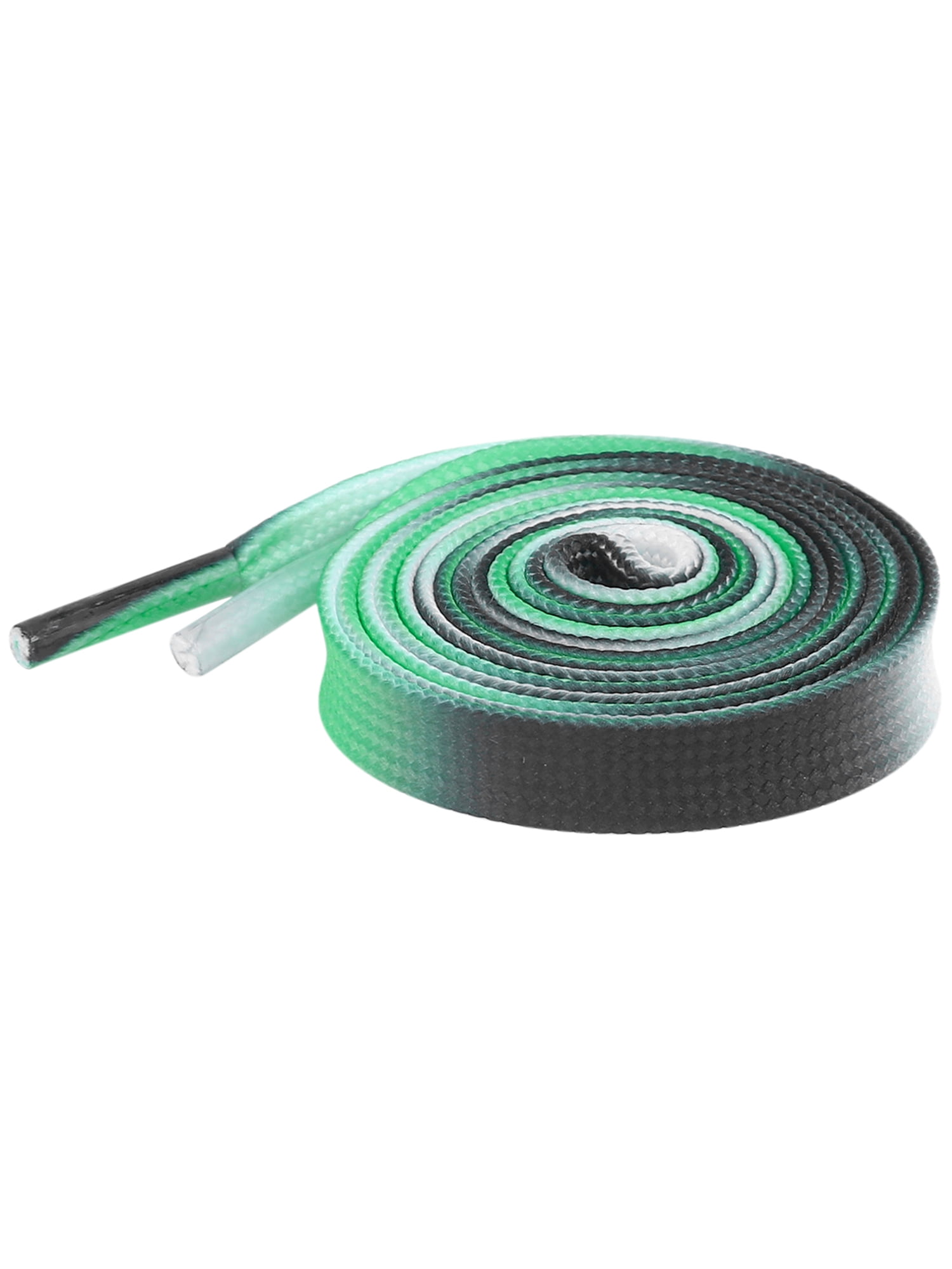 INSPIRE CHIC Three Colors Tie-dye Shoelaces Flat Shoe Laces for Sneakers 1 Pair Black, White and Mint Green 120cm/47.2"