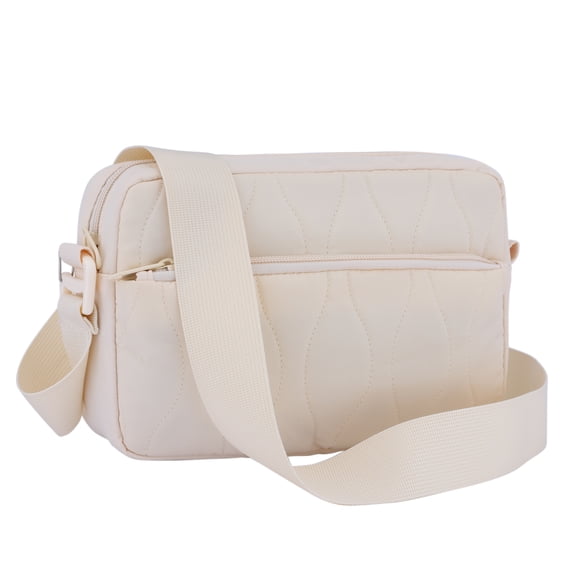 INSPIRE CHIC Travel Crossbody Bags Puffy Shoulder Handbag with Adjustable Strap for Women Beige