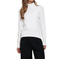 thumbnail image 1 of INSPIRE CHIC Turtleneck Sweater for Women's Long Sleeve 2025 Fall Winter Casual Pullover Knit Top XS White, 1 of 6