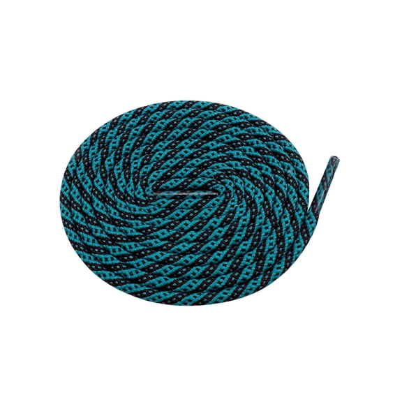 INSPIRE CHIC Two-Color Twill Dot Shoelaces, 2 Pairs of Striped Round Shoelaces for Martin Boots Black-Dark Cyan 80cm/31.5"