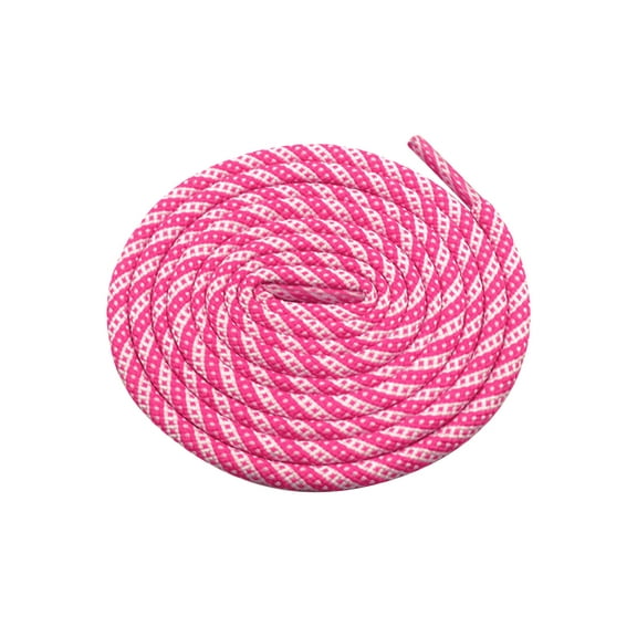 INSPIRE CHIC Two-Color Twill Dot Shoelaces, 2 Pairs of Striped Round Shoelaces for Martin Boots White-Hot Pink 60cm/23.6"