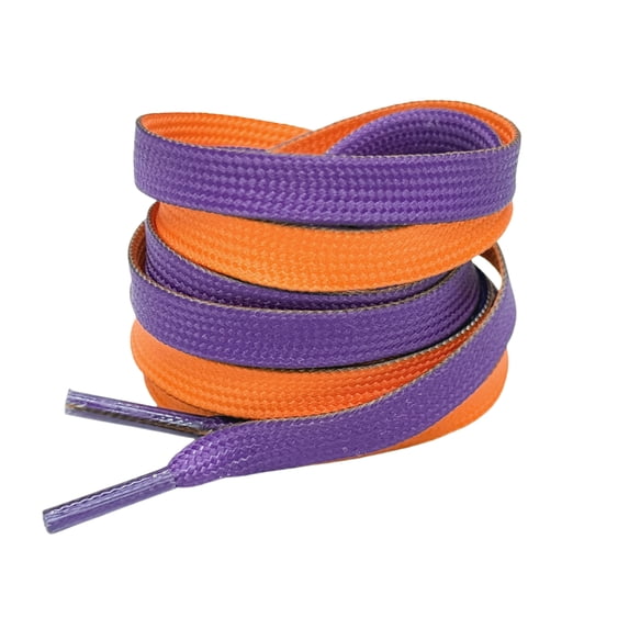 INSPIRE CHIC Two-tone Flat Shoelaces Casual Stylish Shoestrings for Sneakers Orange Purple 100cm/39.4"
