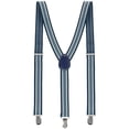 thumbnail image 1 of INSPIRE CHIC Unisex Elastic Y Shape Adjustable Printed Suspenders Blue-stripes 79 x 2.5cm/31 1/8 x 1 inches, 1 of 5
