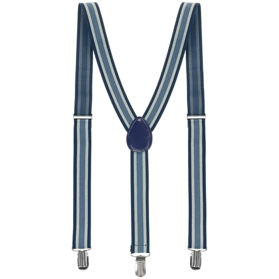 INSPIRE CHIC Unisex Elastic Y Shape Adjustable Printed Suspenders Blue-stripes 79 x 2.5cm/31 1/8 x 1 inches