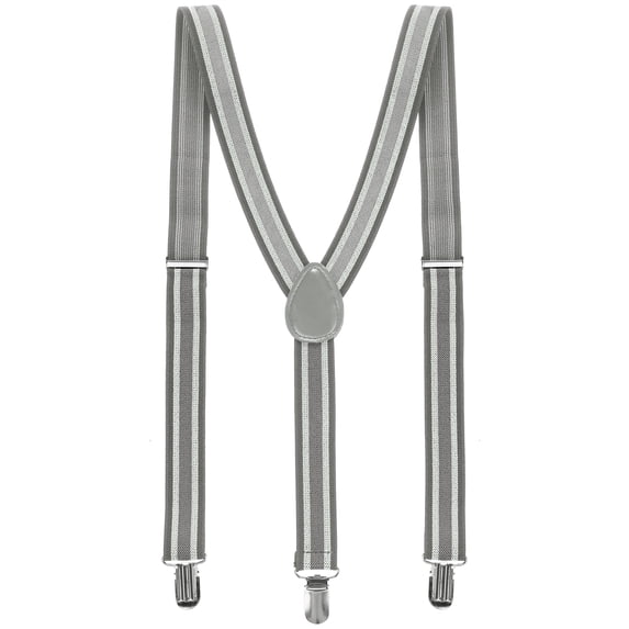INSPIRE CHIC Unisex Elastic Y Shape Adjustable Printed Suspenders Gray 79 x 2.5cm/31 1/8 x 1 inches