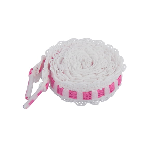 INSPIRE CHIC Unisex Lace-Woven Elastic Shoelaces, Sweet and Elegant Color-Blocked Shoestrings (2 Pairs) Pink 120cm/47.2"