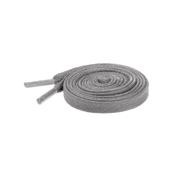 INSPIRE CHIC Unisex Waxed Cotton Athletic Shoelaces Flat Shoe Laces for Sneakers 1 Pair Gray 60cm/23.62"