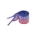 thumbnail image 1 of INSPIRE CHIC Wide Flat Checkered Shoelaces Fabric Ribbon Plaid Fantastic Shoe Laces for Sneaker Sport Shoes 2 Pairs Red Blue 120cm/47.2", 1 of 5