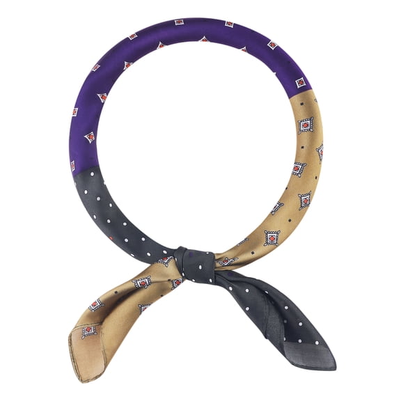 INSPIRE CHIC Women Contrast Color Retro Printed Scarf, 27.6x27.6" Square Satin Bandanas Neck Scarves Neckerchief 27.6x27.6" Colorful-3