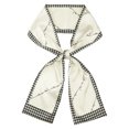 thumbnail image 1 of INSPIRE CHIC Women Fashion Printed Skinny Long Scarves, Retro Satin Silky Neckerchief Ribbon Headband Headscarf 57.1x5.9" Beige Houndstooth, 1 of 6