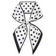 thumbnail image 1 of INSPIRE CHIC Women Fashion Printed Skinny Long Scarves, Satin Silky Black White Neckerchief Ribbon Headband 57.1x5.1" Polka Dots, 1 of 6