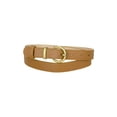 thumbnail image 1 of INSPIRE CHIC Women PU Leather Belts Bronze Metal Pin Buckle Thin Waist Belts for Jeans Dress Fit waist 80-96cm/31.5-37.8" Brown, 1 of 4