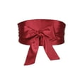 thumbnail image 1 of INSPIRE CHIC Women Plus Size Satin Obi Belt, Self-Tie Wrap Wide Sash Waistband Belt for Dress Bridal 22.83-41.73" Red, 1 of 5