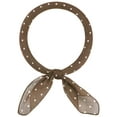 thumbnail image 1 of INSPIRE CHIC Women Polka Dots Cotton Linen Scarves, Retro Solid Color Plain Square Neckerchief Neck Scarf 22.8x22.8" Brown-Less Dots, 1 of 6