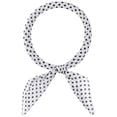 thumbnail image 1 of INSPIRE CHIC Women Polka Dots Cotton Linen Scarves, Retro Solid Color Plain Square Neckerchief Neck Scarf 22.8x22.8" Gray White-More Dots, 1 of 6