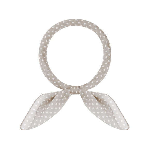 INSPIRE CHIC Women Polka Dots Cotton Linen Scarves, Retro Solid Color Plain Square Neckerchief Neck Scarf 22.8x22.8" Light Coffee-More Dots