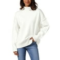 thumbnail image 1 of INSPIRE CHIC Women Pullover Sweaters Long Sleeve Mock Neck Loose Oversized Casual Sweater Tops 2025 2XL White, 1 of 6