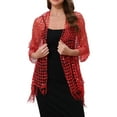 thumbnail image 1 of INSPIRE CHIC Women Sequin Shawls and Wraps for Evening Dresses, Fringed Sparkly Dressy Scarf for Wedding Party Red 66.9"x19.7", 1 of 6