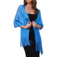thumbnail image 1 of INSPIRE CHIC Women Shawls and Wraps for Evening Dresses Bling Sparkly Shiny Shimmer Dressy for Wedding Party Blue(Silver) 74.8"x17.7"(LxW), 1 of 6