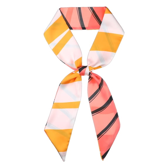 INSPIRE CHIC Women's Striped Printed Skinny Long Scarves Satin Silky Neck Scarf Neckerchief Ribbon Hair Band 140x8cm/55.1x3.1" Style-3