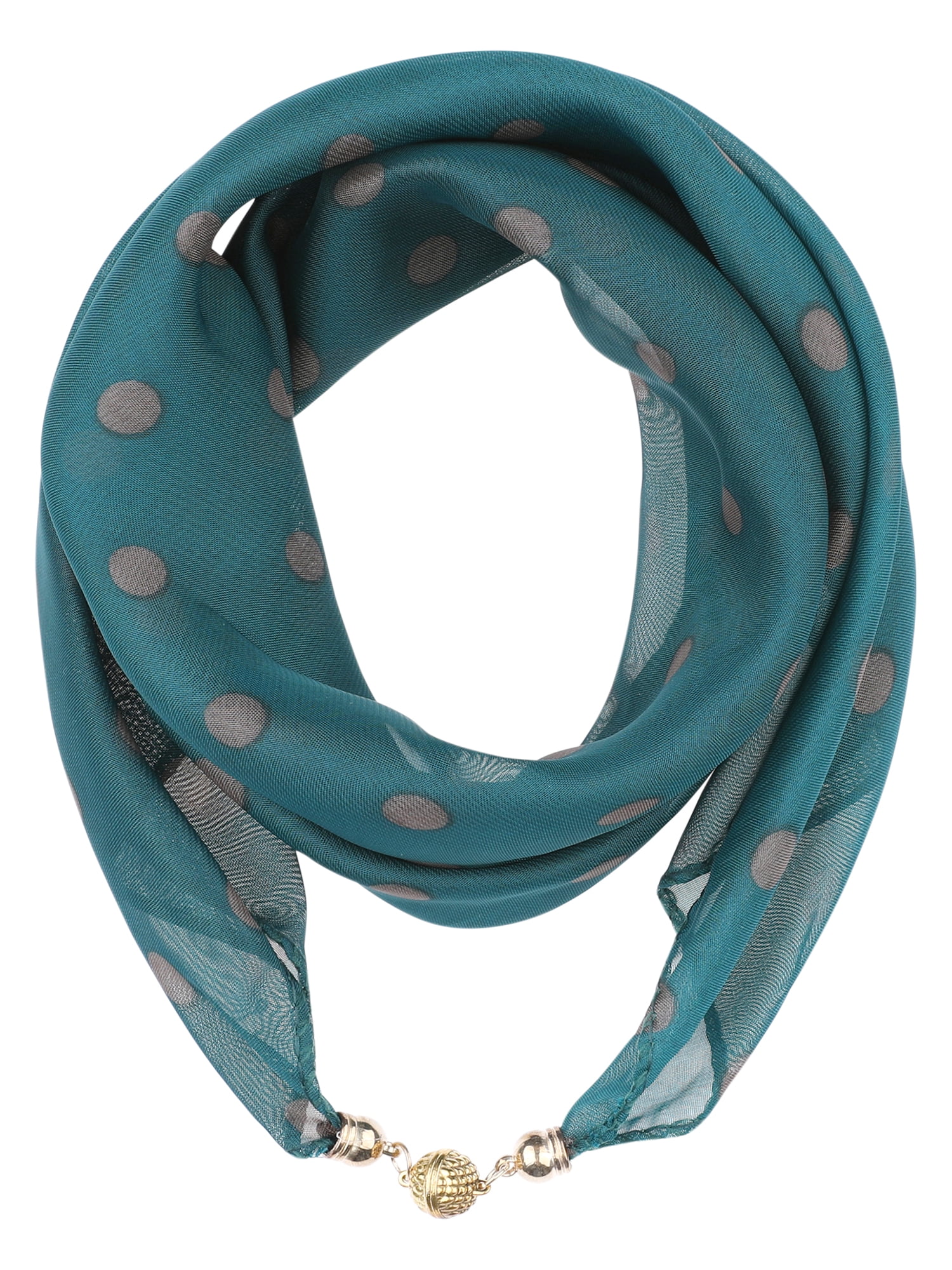 INSPIRE CHIC Women's 1950s Polka Dots Chiffon Square Scarf, Retro