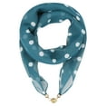 thumbnail image 1 of INSPIRE CHIC Women's 1950s Polka Dots Chiffon Square Scarf, Retro Lightweight Soft Sheer Scarf with Magnetic Buckle 25.6x25.6" Dark Green-White Dots, 1 of 6