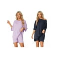 thumbnail image 1 of NOMADIC NOOK Women's Mother's Day 2 Pack Oversized Loungewear Set Athletic Tee with Biker Shorts Outfit Collection 3X-Large Blue/Purple, 1 of 6