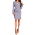 thumbnail image 1 of INSPIRE CHIC Women's 2 Piece Business Suit Collared Button Down Blazer Pencil Skirt Work Skirt Set XL Light Purple, 1 of 7