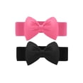 thumbnail image 1 of INSPIRE CHIC Women's 2Pcs Bowknot Elastic Belts 2.4" Width Elegant Cute Stretchy Cinch Waistband for Dress Wedding 24 - 32" Fuchsia+Black, 1 of 7