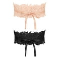 thumbnail image 1 of INSPIRE CHIC Women's 2Pcs Lace Wide Waist Belt Wrap Around Corset Belts Bowknot for Dresses Black+Pink 25.59-31.50", 1 of 6