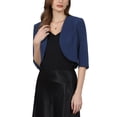 thumbnail image 1 of INSPIRE CHIC Women's 3/4 Sleeve Cardigan Open Front 2026 Elegant Cocktail Bolero Shrug for Dress XL Dark Blue, 1 of 5