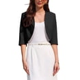 thumbnail image 1 of INSPIRE CHIC Women's 3/4 Sleeve Cardigan Open Front 2026 Elegant Cocktail Bolero Shrug for Dress S Black, 1 of 5