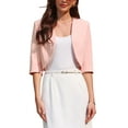 thumbnail image 1 of INSPIRE CHIC Women's 3/4 Sleeve Cardigan Open Front 2026 Elegant Cocktail Bolero Shrug for Dress XL Light Pink, 1 of 5
