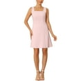 thumbnail image 1 of INSPIRE CHIC Women's 50s Mini Dress Sleeveless Square Neck A-Line Cocktail Party Short Dresses L Pink, 1 of 5