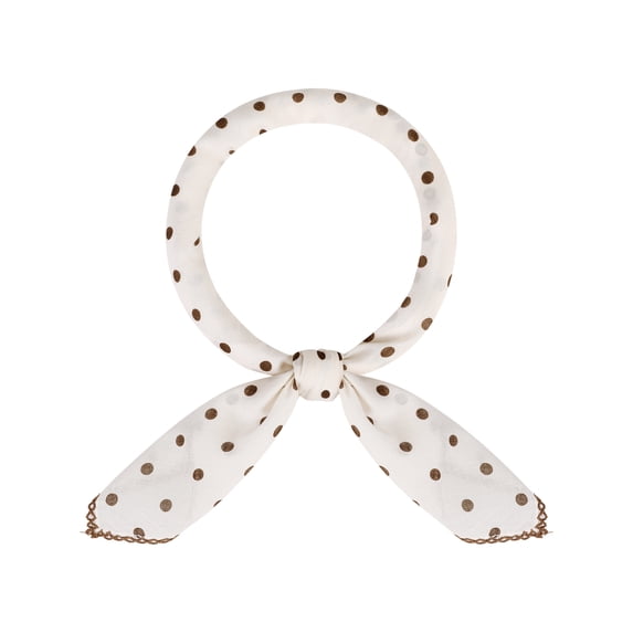 INSPIRE CHIC Women's 50s Polka Dots Vintage Scarf, 26.7''X26.7'' Square Cotton Scarves for Retro Party One Size Brown