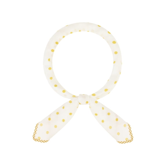 INSPIRE CHIC Women's 50s Polka Dots Vintage Scarf, 26.7''X26.7'' Square Cotton Scarves for Retro Party One Size Yellew